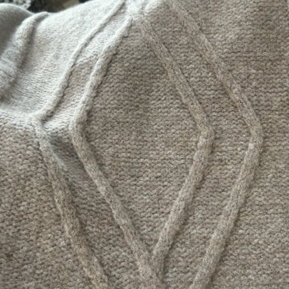 NWT Michael Kors Cable Knit Sweater Turtleneck Jumper Taupe Heather - Picture 8 of 14